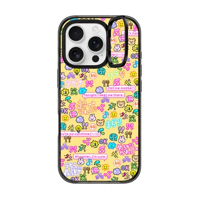 Casetify Iphone 16 Pro Case Black Impact Ring Stand Case Magsafe Compatible  Emoji Paradise