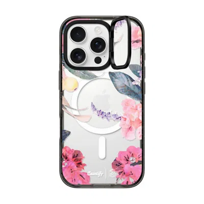 Casetify Iphone 16 Pro Case Black Impact Ring Stand Case Magsafe Compatible  Spring Design #2 - Floral Garden