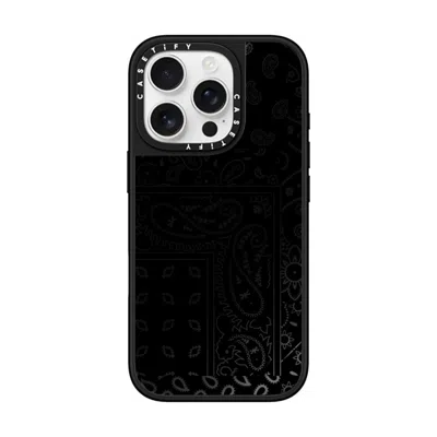 Casetify Iphone 16 Pro Case Black On Black Mirror Case Magsafe Compatible  Paisley Case - Black