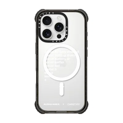 Casetify Iphone 16 Pro Case Black Ultra Impact Case Magsafe Compatible  Alisha Marie Social Battery Case Case