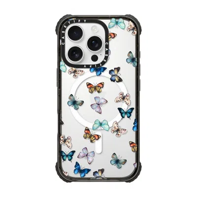 Casetify Iphone 16 Pro Case Black Ultra Impact Case Magsafe Compatible  Animal Noir Butterfly