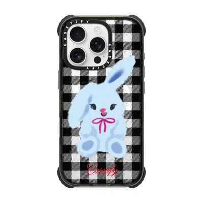 Casetify Iphone 16 Pro Case Black Ultra Impact Case Magsafe Compatible  Animal,cartoon Bunny With Plaid