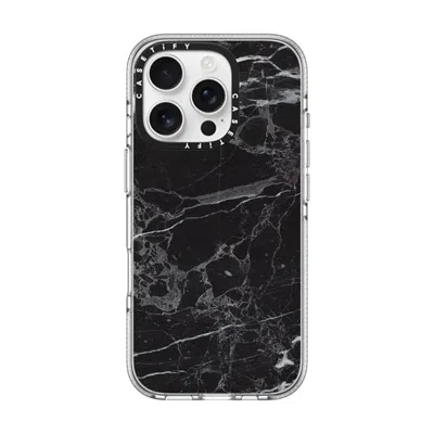 Casetify Iphone 16 Pro Case Clear Impact Clear Case Magsafe Compatible  Black Marble  In Transparent