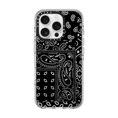 Casetify Iphone 16 Pro Case Clear Impact Clear Case Magsafe Compatible  Paisley Case - Black  In Transparent