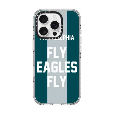 Casetify Iphone 16 Pro Case Clear Impact Clear Case Magsafe Compatible  Superbowl - Fly Eagles Fly  In Transparent