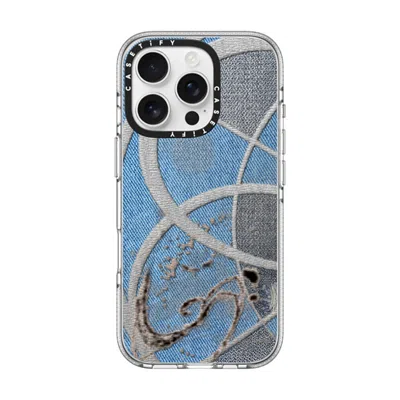 Casetify Iphone 16 Pro Case Clear Impact Clear Case Magsafe Compatible  Surrealism Cyber Denim In Transparent
