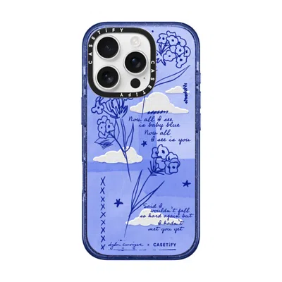 Casetify Iphone 16 Pro Case Glitter Indigo Impact Case Magsafe Compatible  Baby Blue