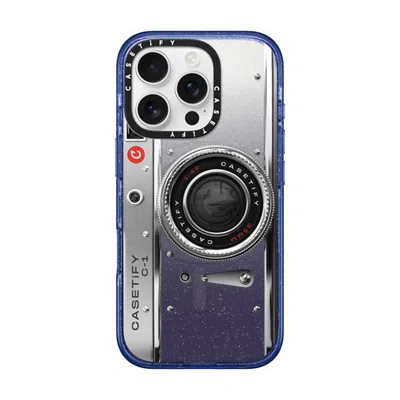 Casetify Iphone 16 Pro Case Glitter Indigo Impact Case Magsafe Compatible  Camera Case - Classic