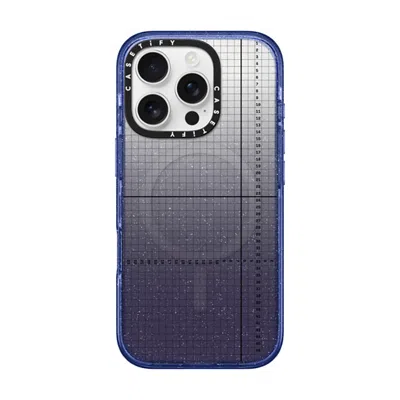 Casetify Iphone 16 Pro Case Glitter Indigo Impact Case Magsafe Compatible  Metrics
