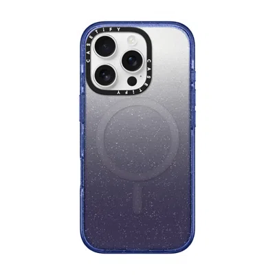 Casetify Iphone 16 Pro Case Glitter Indigo Impact Case Magsafe Compatible  Pattern Custom