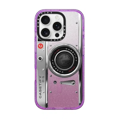 Casetify Iphone 16 Pro Case Glitter Purple Impact Case Magsafe Compatible  Camera Case - Classic