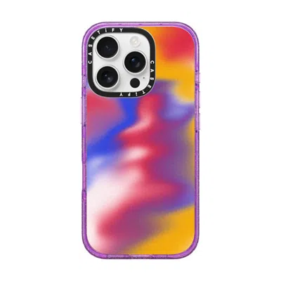 Casetify Iphone 16 Pro Case Glitter Purple Impact Case Magsafe Compatible  Gradient,futurism Primary Aura