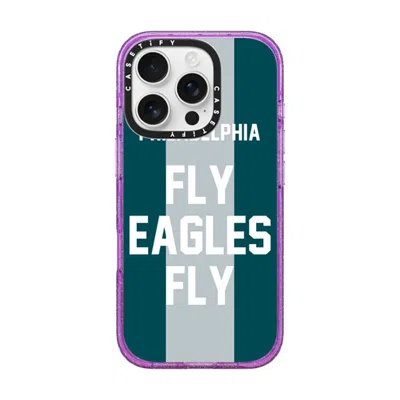 Casetify Iphone 16 Pro Case Glitter Purple Impact Case Magsafe Compatible  Superbowl - Fly Eagles Fly Casetif