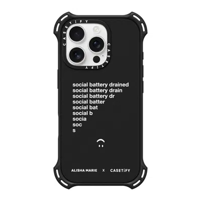 Casetify Iphone 16 Pro Case Matte Black Bounce Case Magsafe Compatible  Alisha Marie Social Battery Case Case