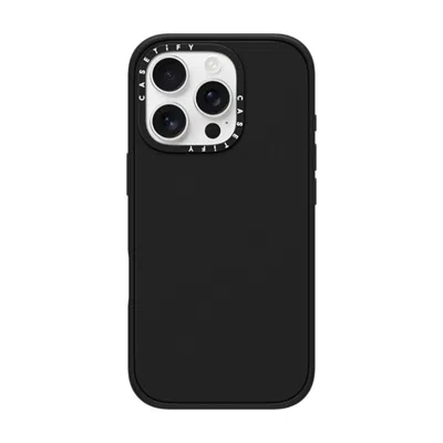 Casetify Iphone 16 Pro Case Matte Black Impact Case  _iphone6.1 (2019) Mirror Case Black Cam Ring-sil
