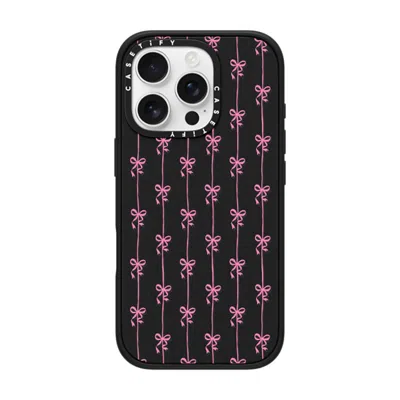 Casetify Iphone 16 Pro Case Matte Black Impact Case  Cottagecore Ballet Stripes