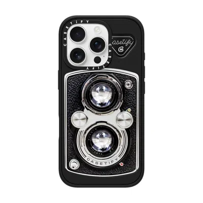 Casetify Iphone 16 Pro Case Matte Black Impact Case Magsafe Compatible  Camera Case - Vintage  In Metallic