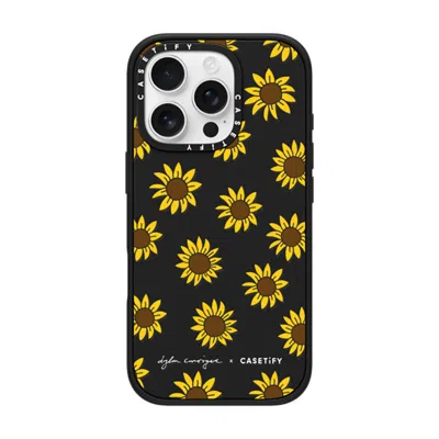 Casetify Iphone 16 Pro Case Matte Black Impact Case Magsafe Compatible  Secret Sunflower  In Gray