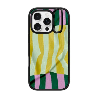 Casetify Iphone 16 Pro Case Matte Black Impact Ring Stand Case Magsafe Compatible  Pattern Afternoon At Capri