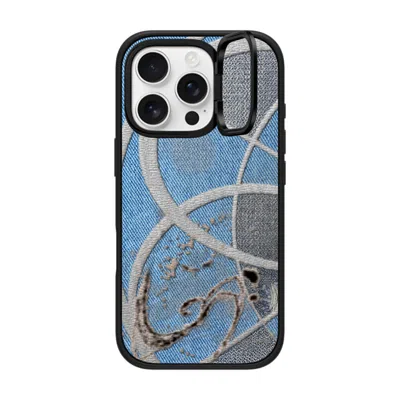 Casetify Iphone 16 Pro Case Matte Black Impact Ring Stand Case Magsafe Compatible  Surrealism Cyber Denim