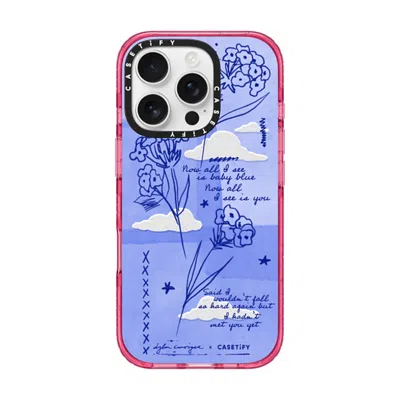 Casetify Iphone 16 Pro Case Pink Fizz Impact Case Magsafe Compatible  Baby Blue