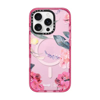 Casetify Iphone 16 Pro Case Pink Fizz Impact Case Magsafe Compatible  Spring Design #2 - Floral Garden Caseti