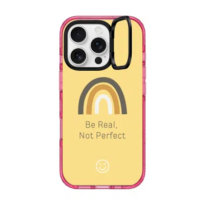 Casetify Iphone 16 Pro Case Pink Impact Ring Stand Case Magsafe Compatible  Be Real, Not Perfect  In Yellow