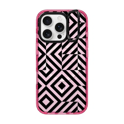 Casetify Iphone 16 Pro Case Pink Impact Ring Stand Case Magsafe Compatible  Block Diamond Case