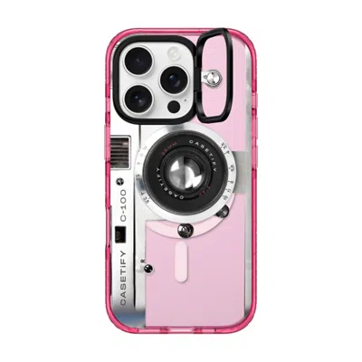 Casetify Iphone 16 Pro Case Pink Impact Ring Stand Case Magsafe Compatible  Camera Case - Retro