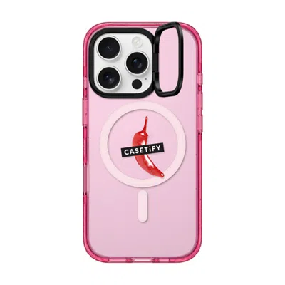 Casetify Iphone 16 Pro Case Pink Impact Ring Stand Case Magsafe Compatible  “spicy Hot Pot Only"