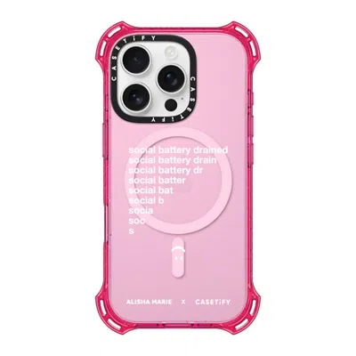 Casetify Iphone 16 Pro Case Primrose Pink Bounce Case Magsafe Compatible  Alisha Marie Social Battery Case Ca