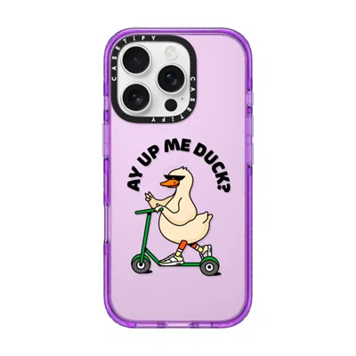 Casetify Iphone 16 Pro Case Purple Impact Case  Ay Up Me Duck?