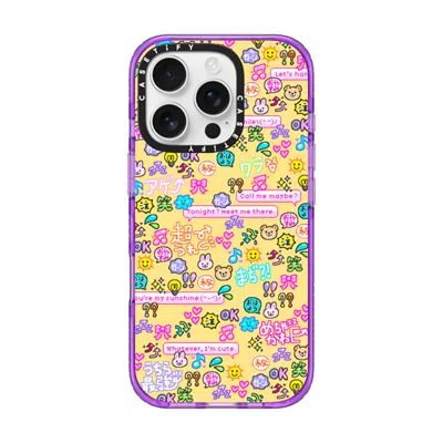 Casetify Iphone 16 Pro Case Purple Impact Case  Emoji Paradise