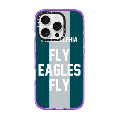 Casetify Iphone 16 Pro Case Purple Impact Case Magsafe Compatible  Superbowl - Fly Eagles Fly