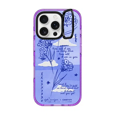 Casetify Iphone 16 Pro Case Purple Impact Ring Stand Case Magsafe Compatible  Baby Blue