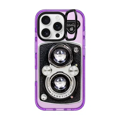 Casetify Iphone 16 Pro Case Purple Impact Ring Stand Case Magsafe Compatible  Camera Case - Vintage  In Pink