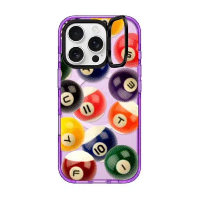 Casetify Iphone 16 Pro Case Purple Impact Ring Stand Case Magsafe Compatible  Sport Billiard