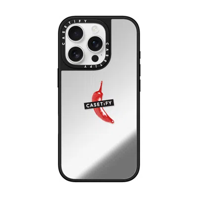 Casetify Iphone 16 Pro Case Silver On Black Mirror Case Magsafe Compatible  “spicy Hot Pot Only"