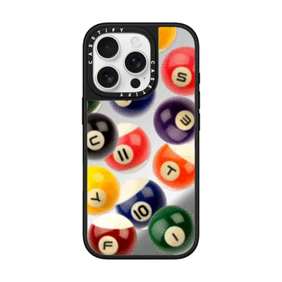 Casetify Iphone 16 Pro Case Silver On Black Mirror Case Magsafe Compatible  Sport Billiard