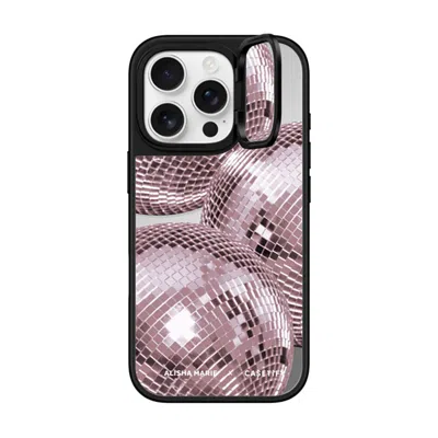 Casetify Iphone 16 Pro Case Silver On Black Mirror Ring Stand Case Magsafe Compatible  Alisha Marie Disco Bab