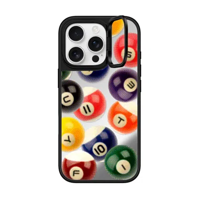 Casetify Iphone 16 Pro Case Silver On Black Mirror Ring Stand Case Magsafe Compatible  Sport Billiard
