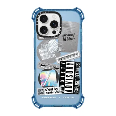Casetify Iphone 16 Pro Max Case Baby Blue Bounce Case Magsafe Compatible  Anxiety Advisory Sticker Case Caset