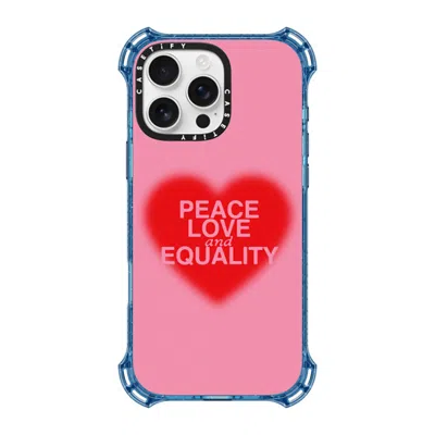 Casetify Iphone 16 Pro Max Case Baby Blue Bounce Case Magsafe Compatible  Peace Love And Equality  In Pink