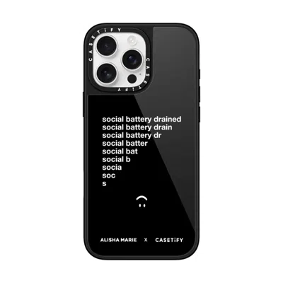 Casetify Iphone 16 Pro Max Case Black Glaze Case Magsafe Compatible  Alisha Marie Social Battery Case Casetif
