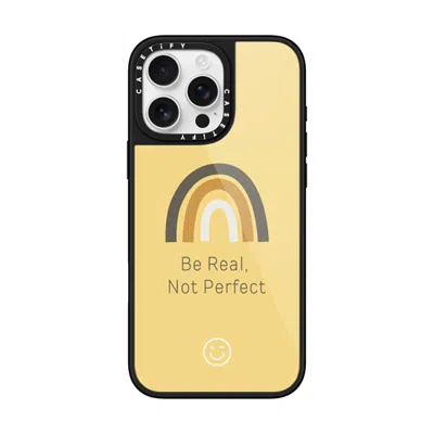 Casetify Iphone 16 Pro Max Case Black Glaze Case Magsafe Compatible  Be Real, Not Perfect  In Yellow