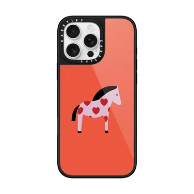 Casetify Iphone 16 Pro Max Case Black Glaze Case Magsafe Compatible  Pony With Red Heart - Blood Orange Caset
