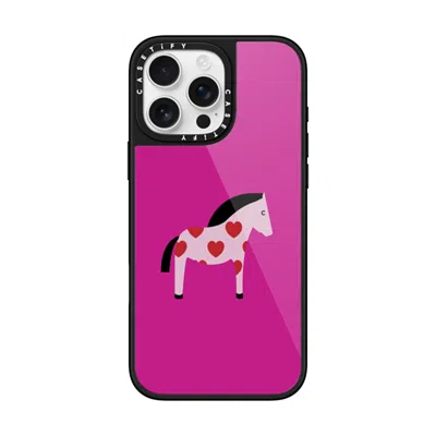 Casetify Iphone 16 Pro Max Case Black Glaze Case Magsafe Compatible  Pony With Red Heart - Purple Panic Caset