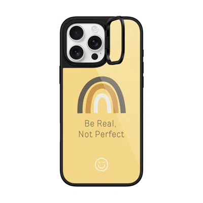 Casetify Iphone 16 Pro Max Case Black Glaze Ring Stand Case Magsafe Compatible  Be Real, Not Perfect  In Yellow