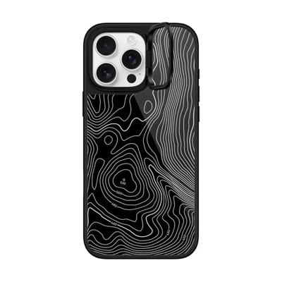 Casetify Iphone 16 Pro Max Case Black Glaze Ring Stand Case Magsafe Compatible  Nature,pattern Topography Map