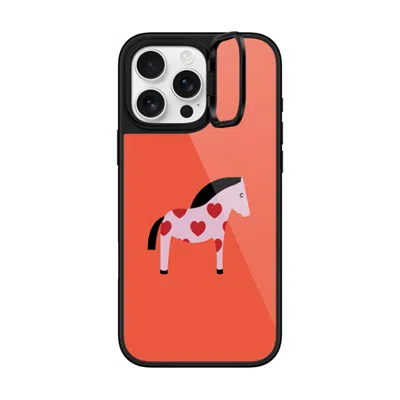 Casetify Iphone 16 Pro Max Case Black Glaze Ring Stand Case Magsafe Compatible  Pony With Red Heart - Blood O